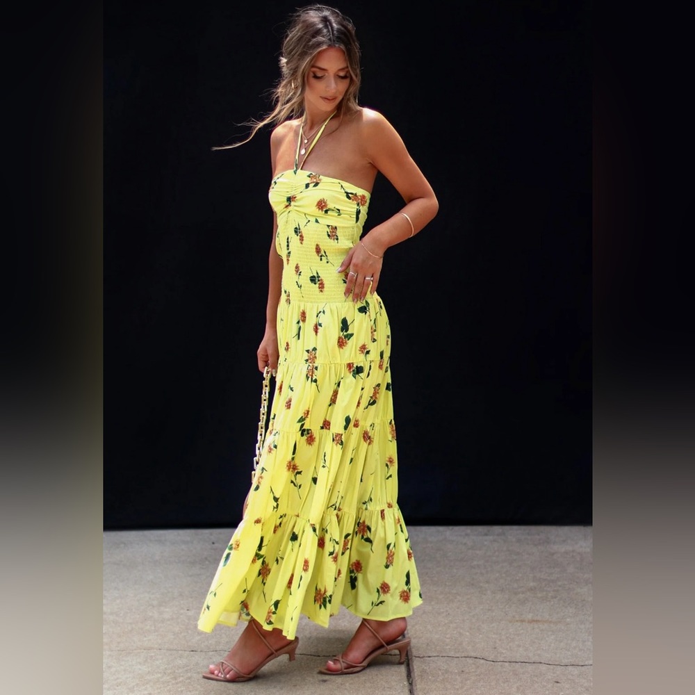 Yellow summer floral maxi